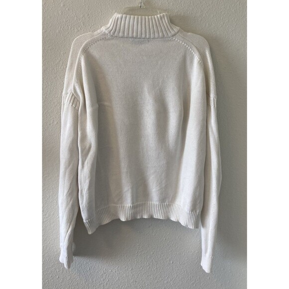 J. Crew Sweater Women's Sm Cotton Cashmere Blend Pocket Mockneck White Preppy - Picture 7 of 14